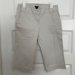 J.Crew cropped khaki pants.